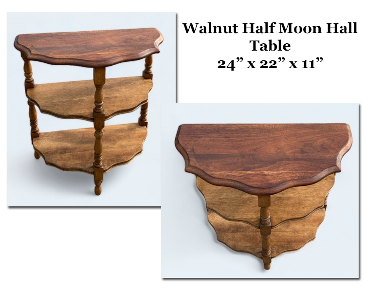 Walnut Half Moon Table