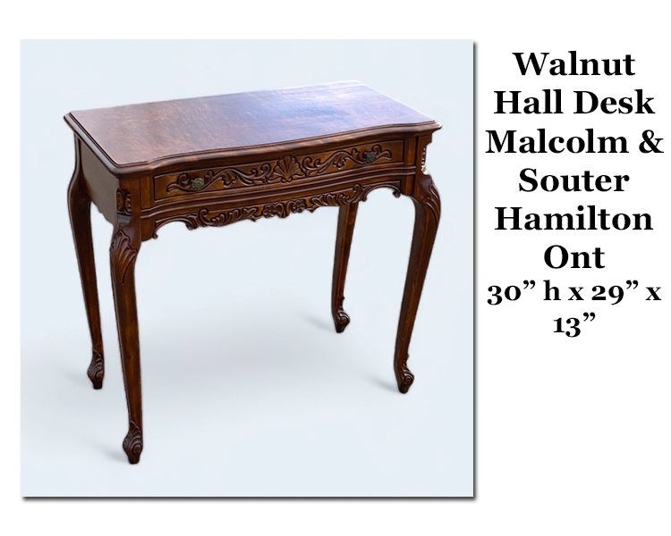 Ornate Walnut Hall Desk