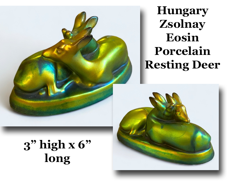 Hungary Zsolnay Eosin Deer