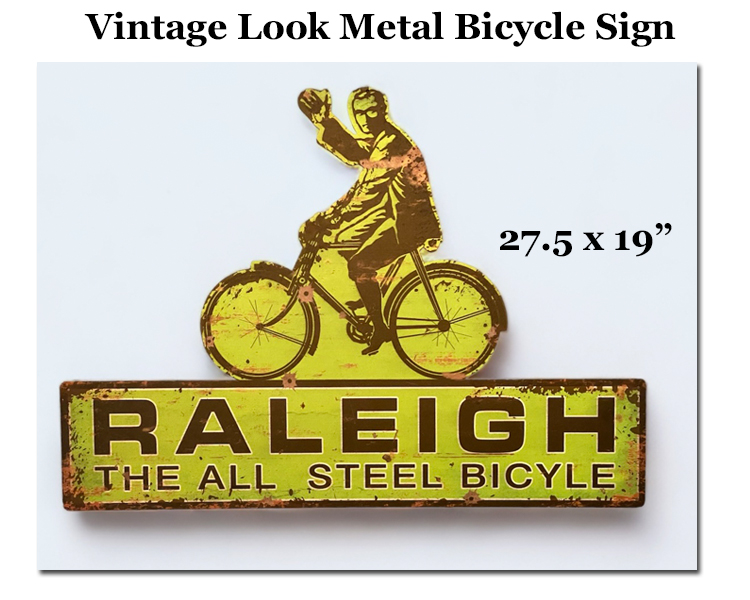 Metal Raleigh Bicycle Sign