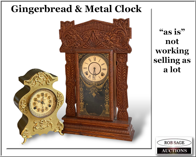 #294 Gingerbread & Metal Clock