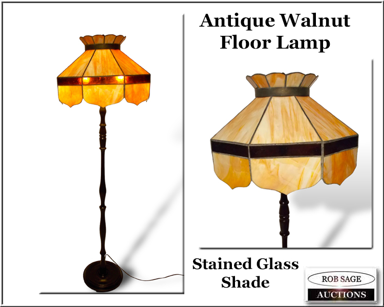 #108 Antique Walnut Floor Lamp
