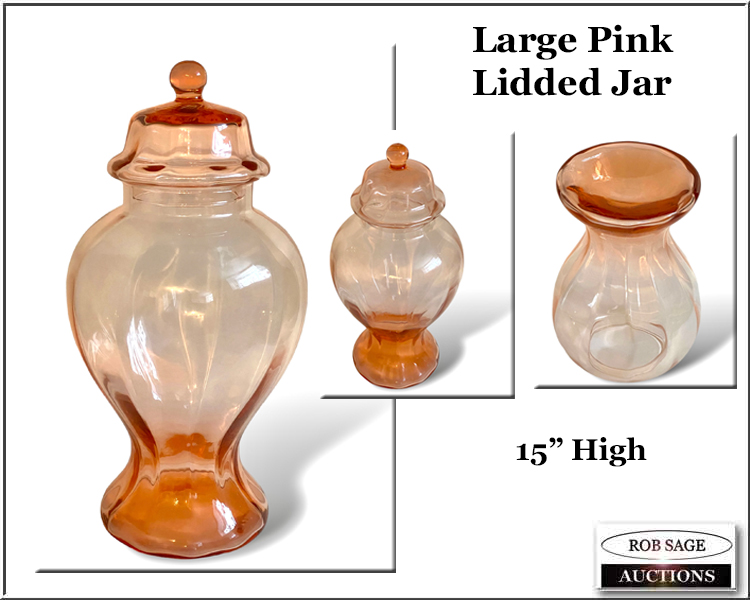 #75 Large Pink Lidded Jar