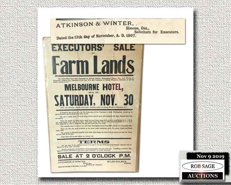 1907 Auction Notice
